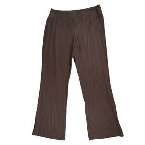 Worthington Womens Linen Trousers Size 12 (32x31) Brown‎ Wide Leg High Rise READ